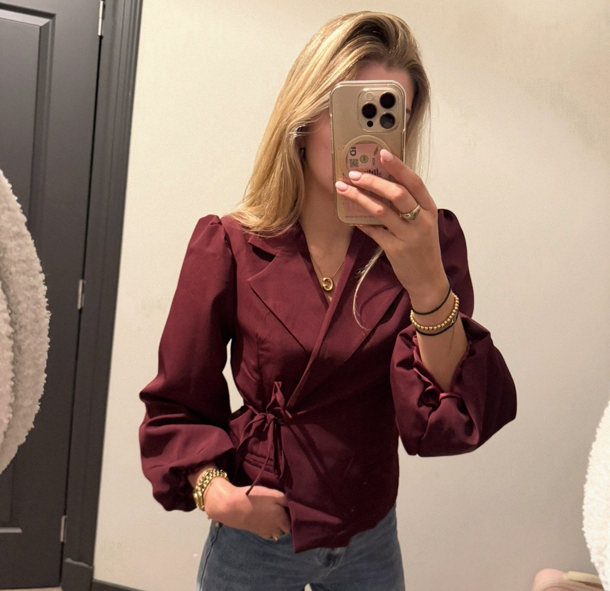 jade wikkel blazer | bordeaux