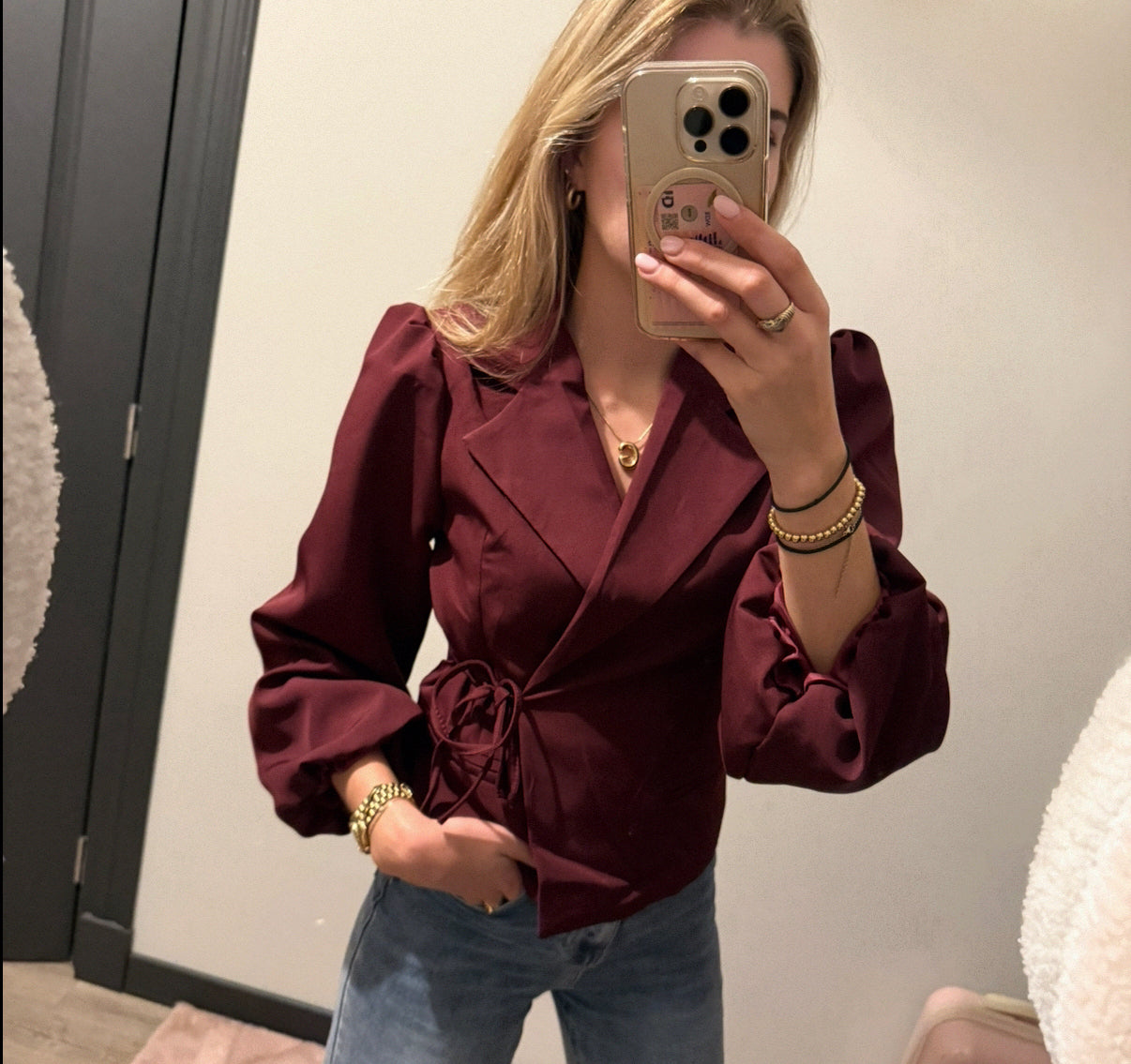 jade wikkel blazer | bordeaux