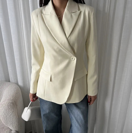 britt getailleerde blazer | licht geel