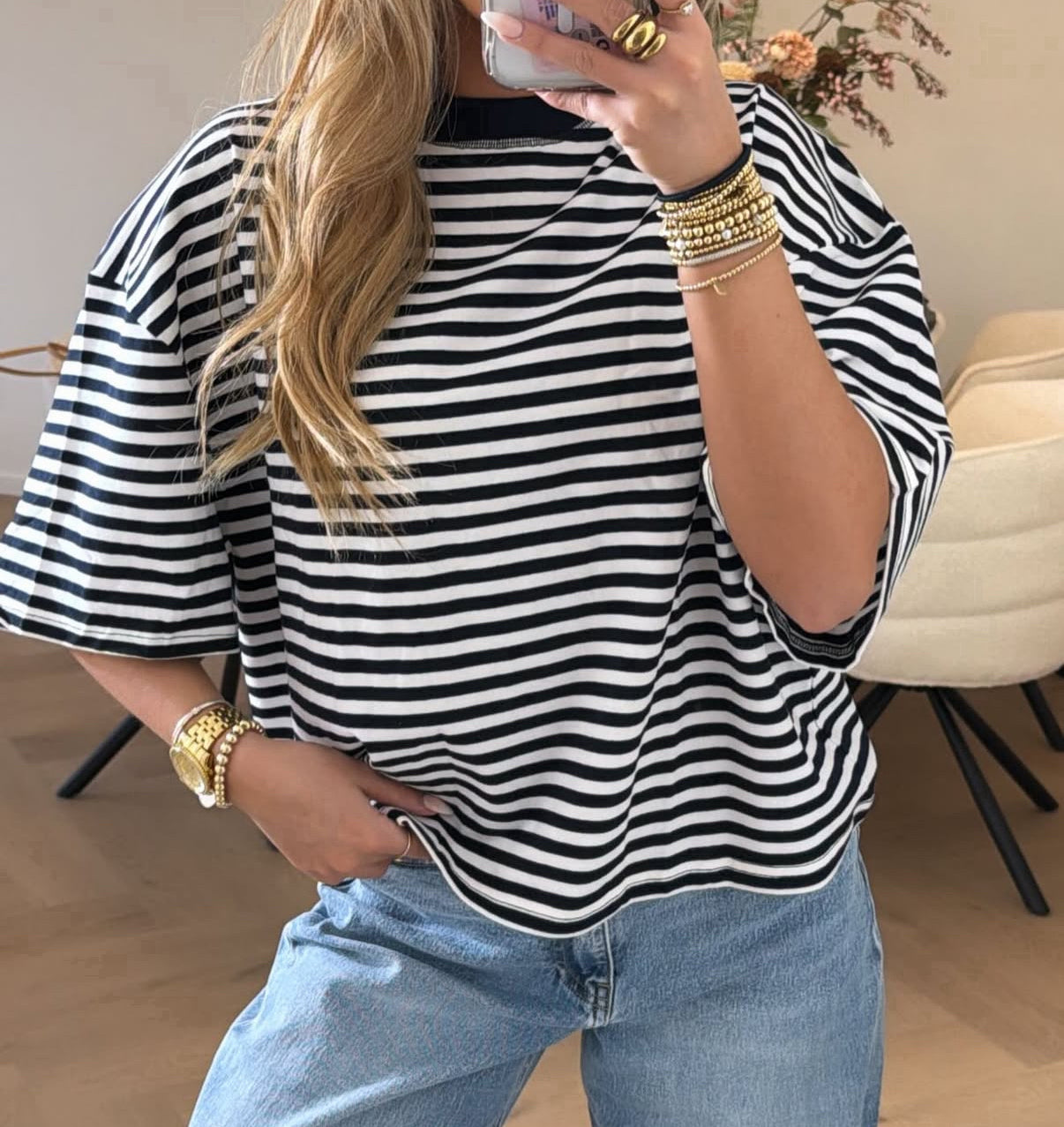 do striped tee | navy