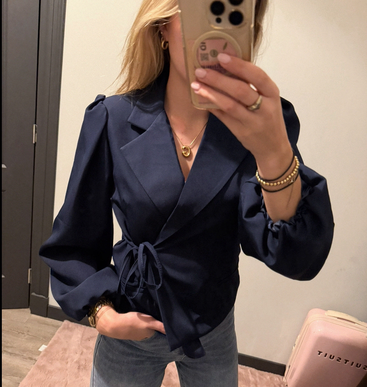 jade wikkel blazer | navy