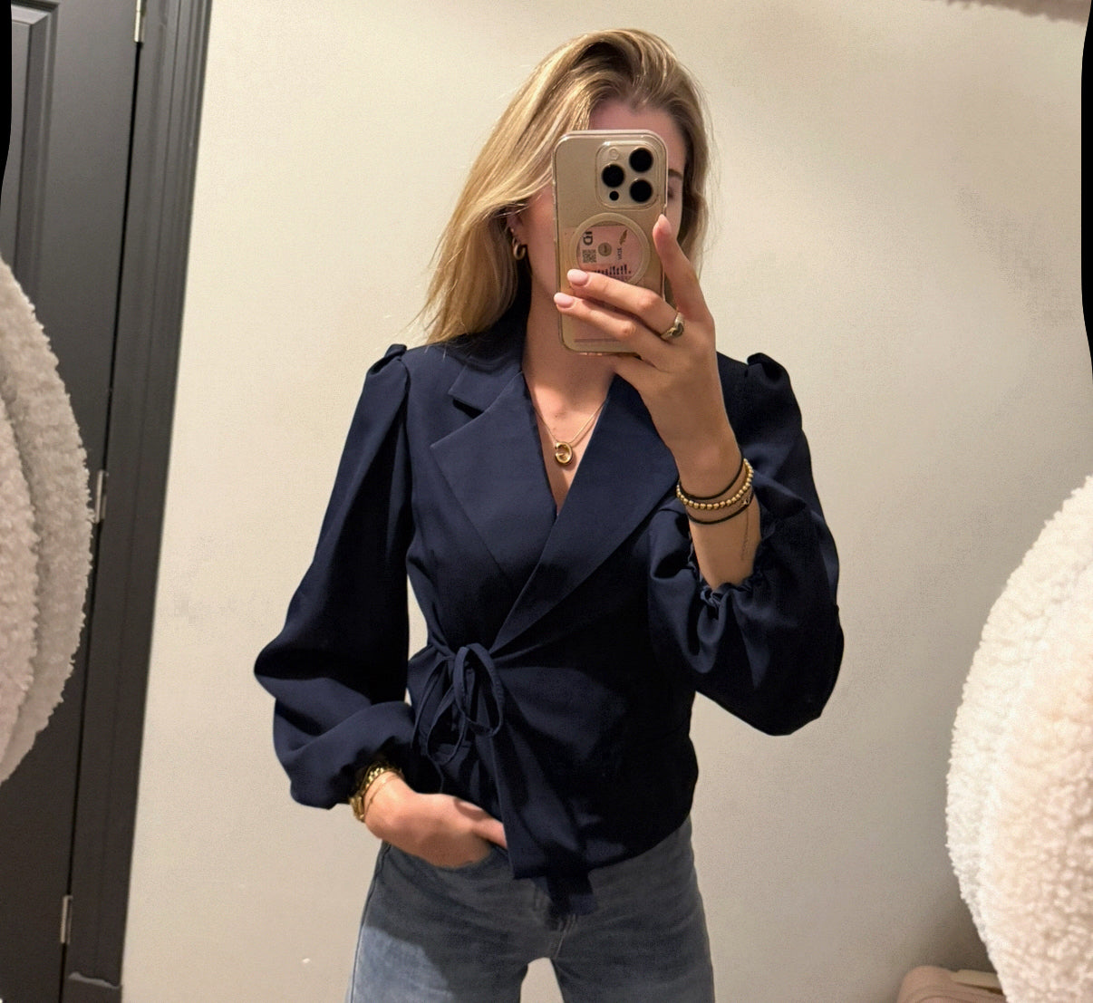 jade wikkel blazer | navy