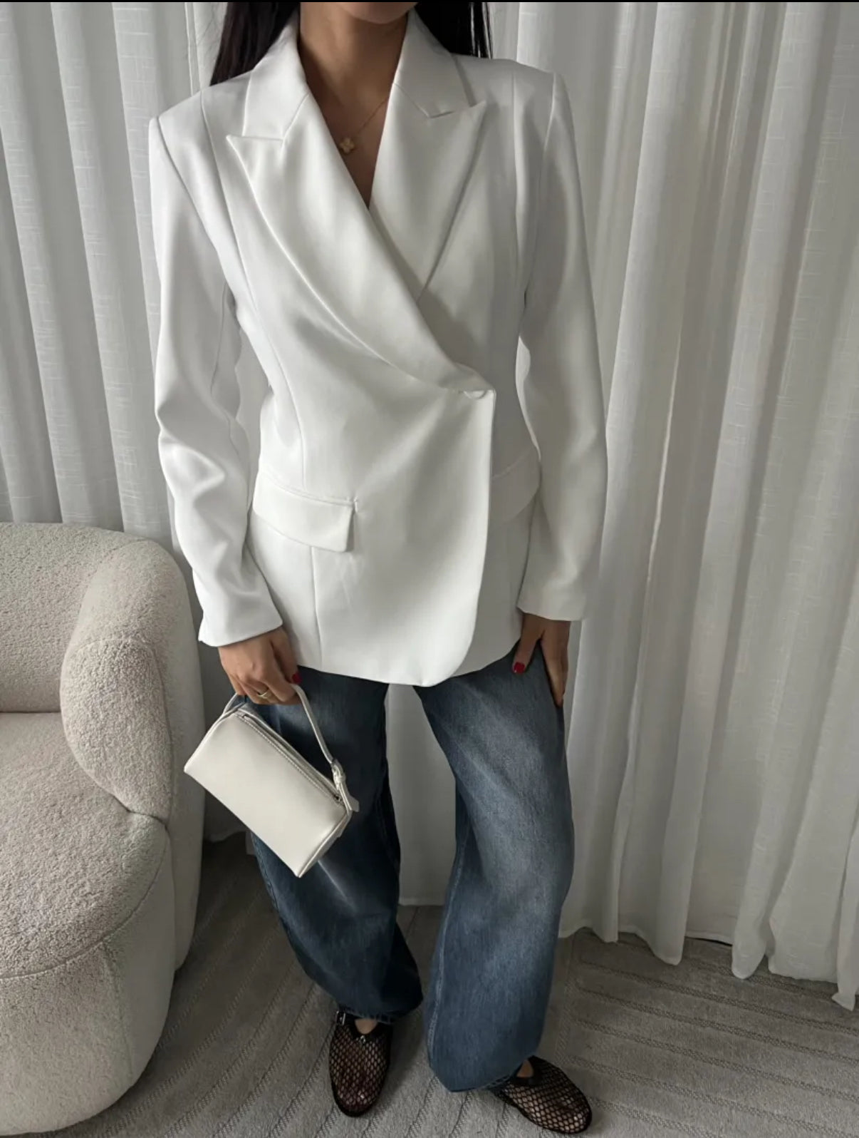 britt getailleerde blazer | wit