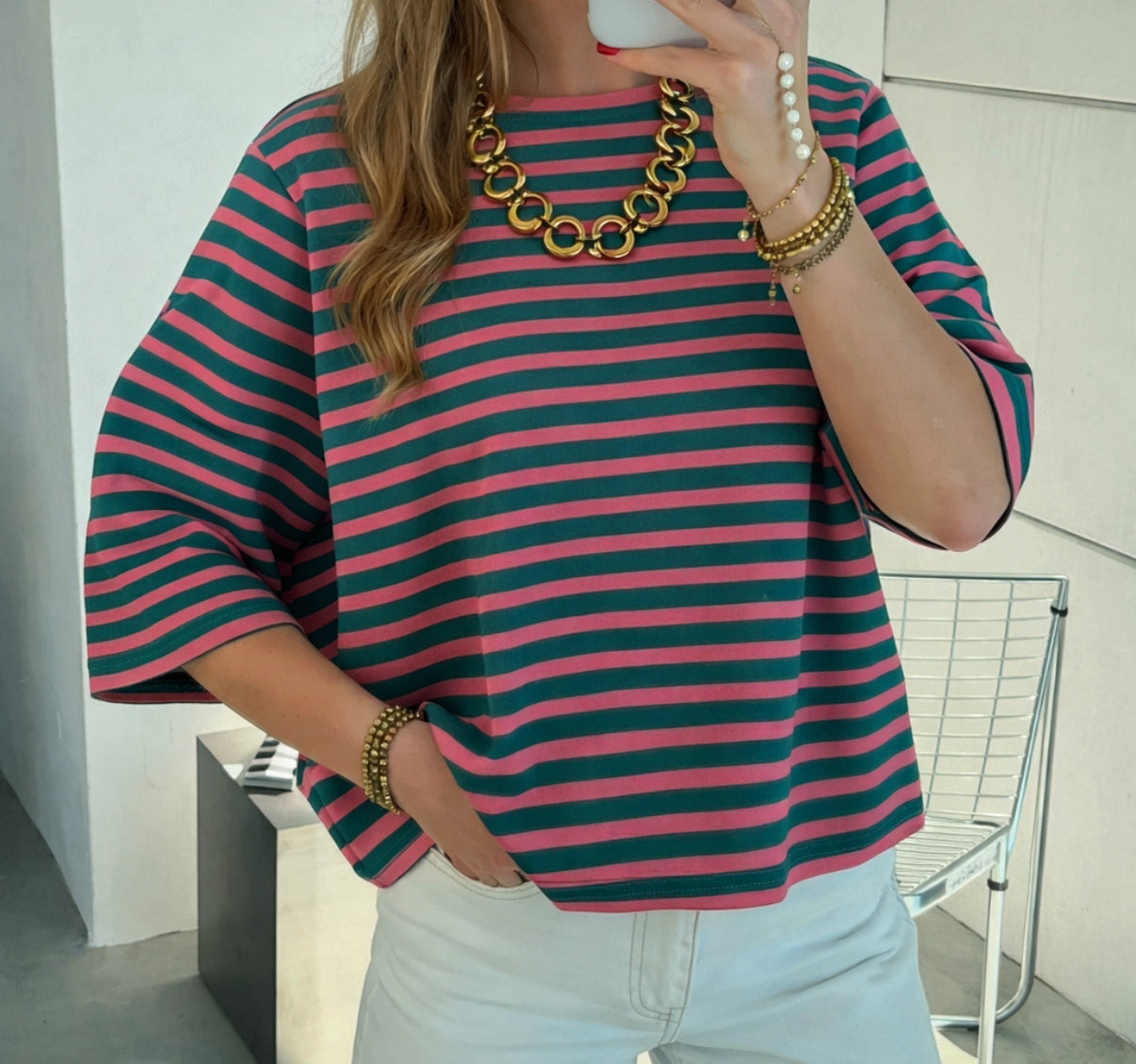 lisa striped tee | gucci green