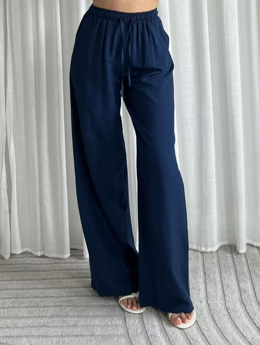 linnen broek regular | navy