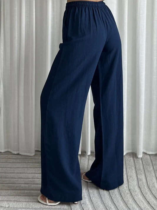 linnen broek regular | navy
